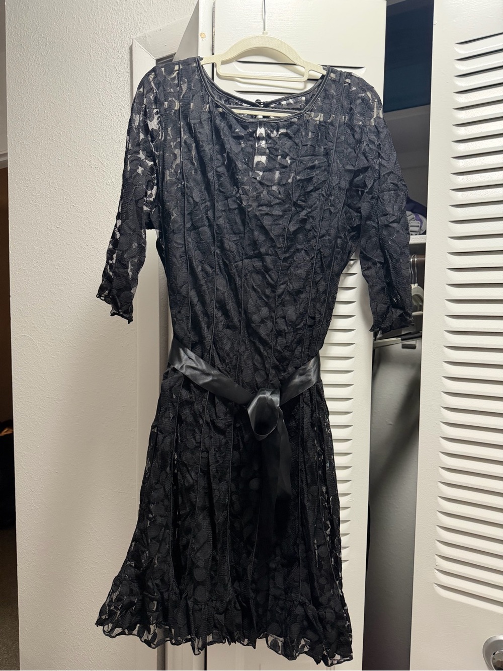Jessica Howard Black Strapless Lace-Detail Cocktail Dress